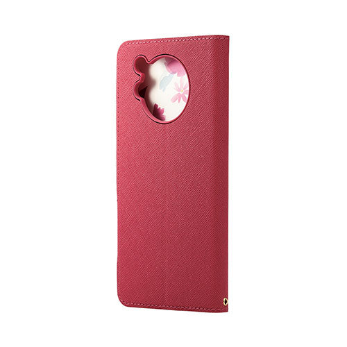 エレコム AQUOS R7(SH-52C)/レザーケース/手帳型/UltraSlim/Flowers/薄型/磁石付き/ディープピンク PM-S222PLFUJPND