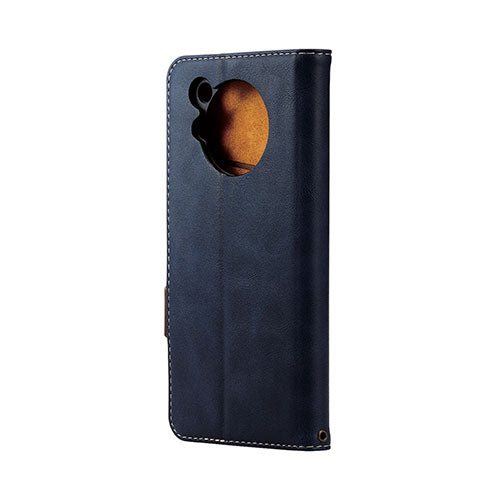 エレコム AQUOS R7(SH-52C)/レザーケース/手帳型/ステッチ/耐衝撃/磁石付き/ネイビー PM-S222PLFYNV