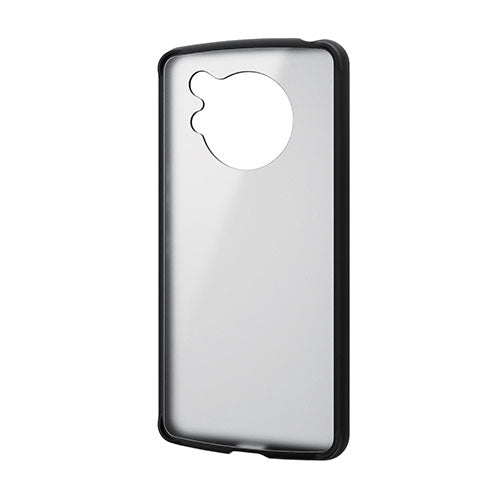 エレコム AQUOS R7(SH-52C)/ハイブリッドケース/TOUGH SLIM LITE/フレームカラー/背面クリア/シルキークリア/ブラック PM-S222TSLFCSBK