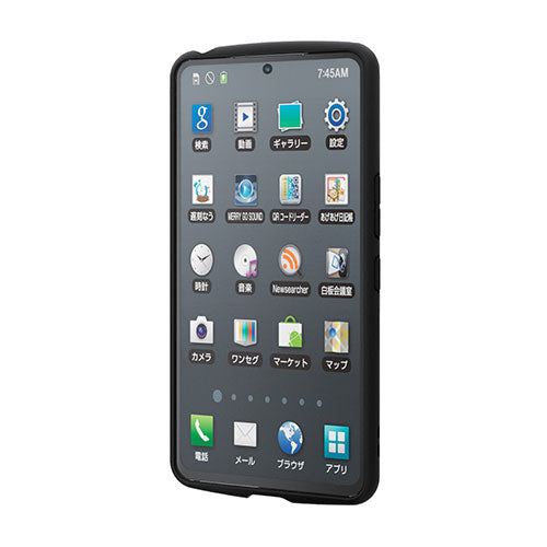 エレコム AQUOS R7(SH-52C)/ハイブリッドケース/TOUGH SLIM LITE/フレームカラー/背面クリア/シルキークリア/ブラック PM-S222TSLFCSBK