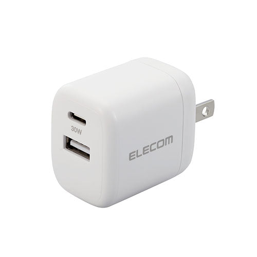 エレコム AC充電器/USB充電器/USB Power Delivery準拠/30W/USB-C1ポート/USB-A1ポート/スイングプラグ/ホワイト MPA-ACCP30WH