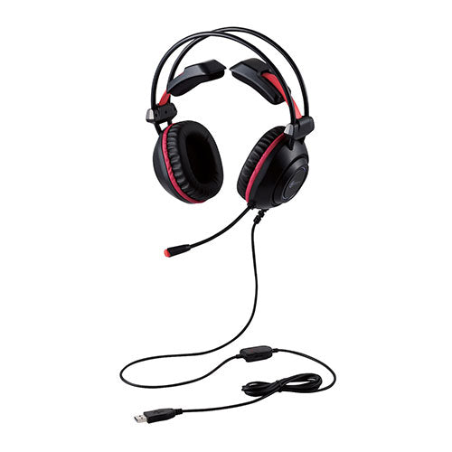 エレコム ゲーミングヘッドセット/RGB LED搭載/両耳オーバーヘッド/50mmドライバ/USB-A/2.0m/ブラック HS-G52PBK