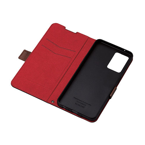 エレコム OPPO Reno7 A(OPG04)/レザーケース/手帳型/ステッチ/耐衝撃/磁石付き/ブラック PM-O221PLFYBK