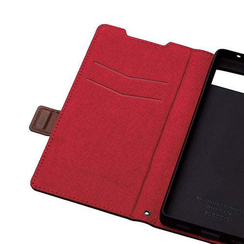 エレコム ソフトレザーケース 磁石付 耐衝撃 ステッチ PM-P221PLFYBK