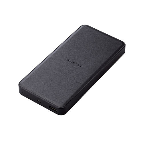 エレコム リン酸鉄モバイルバッテリー/12000mAh/USB Power Delivery/20W出力/USB-A出力1ポート/USB-C入出力1ポート/ブラック DE-C39-12000BK