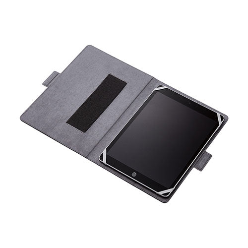 エレコム タブレット汎用/手帳型ケース/ソフトレザー/フリーアングル/ハンドベルト/ペンホルダー/8.5～11.5inch/ブラック TB-10HPGFLBK