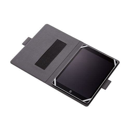 エレコム タブレット汎用/手帳型ケース/ソフトレザー/薄型ケース/フリーアングル/ハンドベルト/8.5～11.5inch/ブラック TB-10UHGFLBK