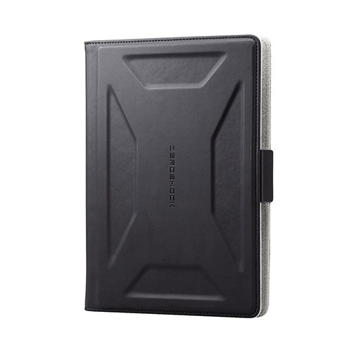 エレコム タブレット汎用/手帳型ケース/ZEROSHOCK/360度/3アングル/ハンドベルト/ペンホルダー/8.5～11.5inch/ブラック TB-10ZEROUBK