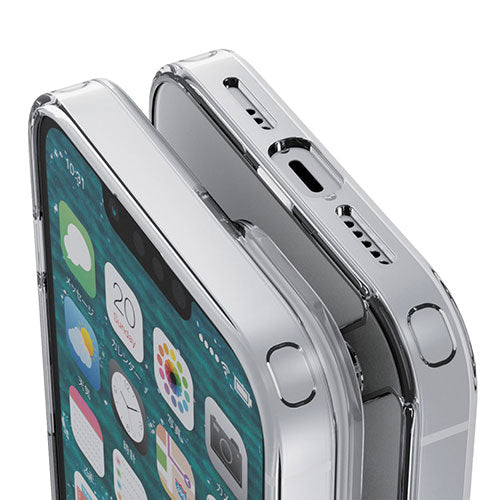 エレコム iPhone 14 ハイブリッドケース ガラス スタンダード シルキークリア PM-A22AHVCG1MCR