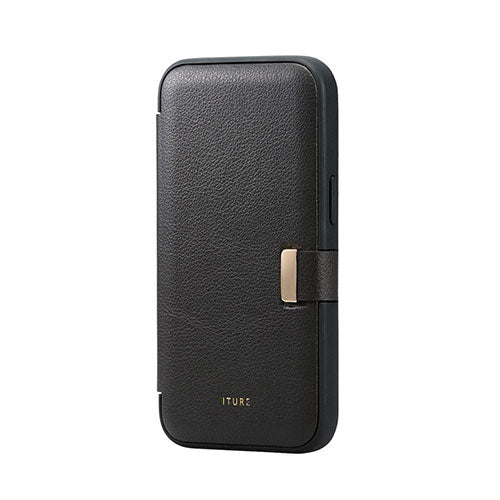 エレコム iPhone 14 ソフトレザーケース 手帳型 磁石付き ITURE PM-A22APLFYJ3GY