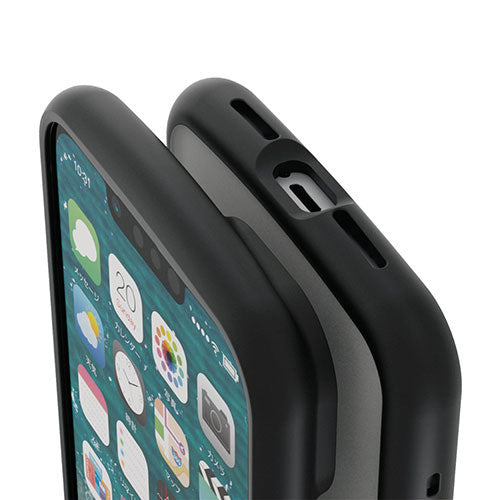 エレコム iPhone 14 TOUGH SLIM LITE フレームカラー シルキークリア PM-A22ATSLFCSBK