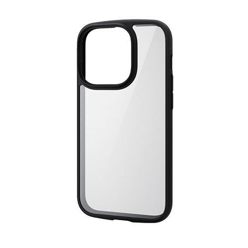 エレコム iPhone 14 Pro TOUGH SLIM LITE フレームカラー 背面ガラス PM-A22CTSLFCGBK