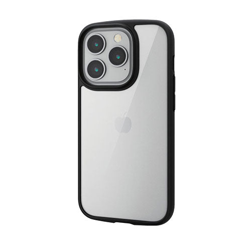 エレコム iPhone 14 Pro TOUGH SLIM LITE フレームカラー 背面ガラス PM-A22CTSLFCGBK