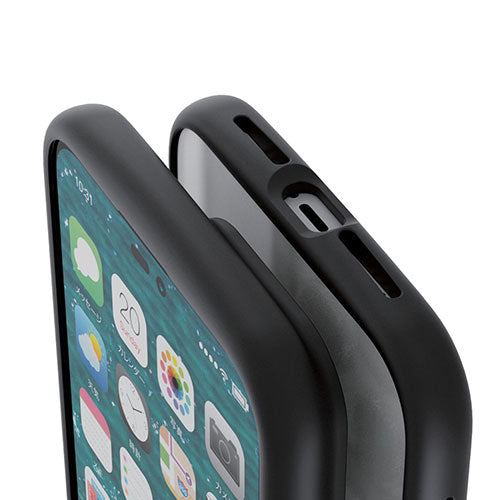 エレコム iPhone 14 Pro Max TOUGH SLIM LITE フレームカラー 背面ガラス PM-A22DTSLFCGBK