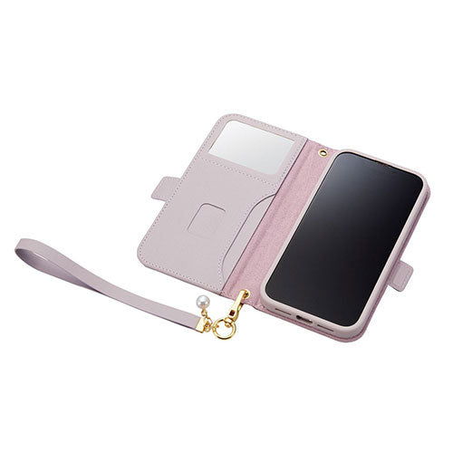 エレコム iPhone 14 ソフトレザーケース キルティング 磁石付 ハンドストラップ付 PM-A22APLFJM4PL