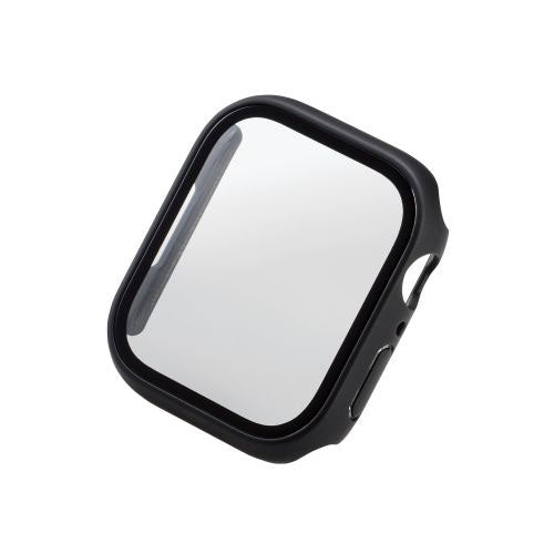 エレコム Apple Watch 45mm用フルカバーケース プレミアムゴリラガラス 高透明 AW-22AFCGOBK