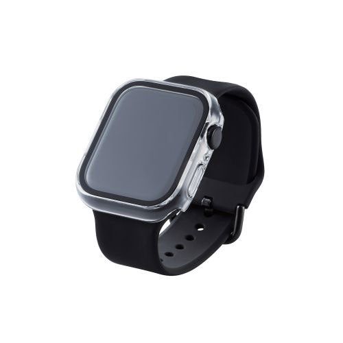 エレコム Apple Watch 45mm用フルカバーケース プレミアムゴリラガラス 高透明 AW-22AFCGOCR
