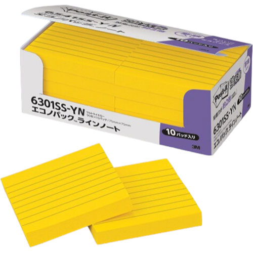 3M Post-it ポストイット エコノパック強粘着 罫線入6301SS-YN 3M-6301SS-YN