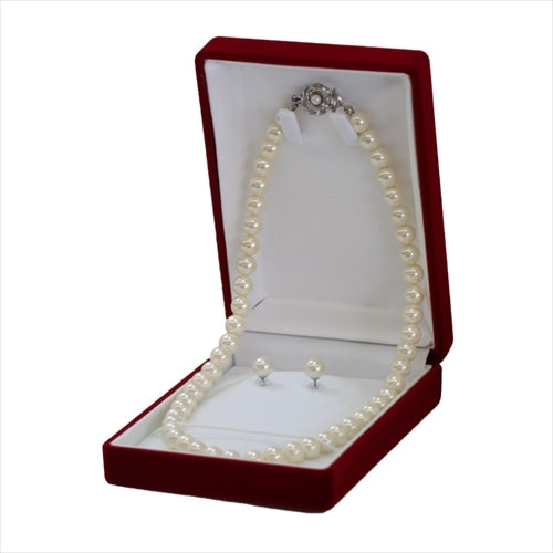 Pure パール 真珠 ネックレス ピアス レディース アクセサリー 貝パール 白 ホワイト キスカ グレー 42cm 8mm 慶弔 兼用 フォーマル 結婚式 冠婚葬祭 葬式 葬儀 0005npsc-004wh