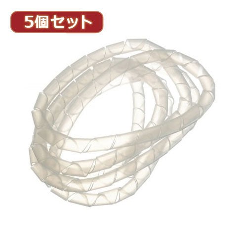 YAZAWA 5個セットまとめるチューブ 内径:9mm 白 1.5m  FCT9WX5