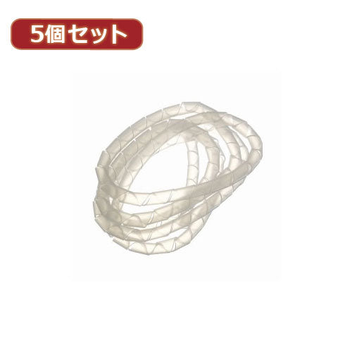 YAZAWA 5個セットまとめるチューブ 内径:6mm 白 1.5m  FCT6WX5