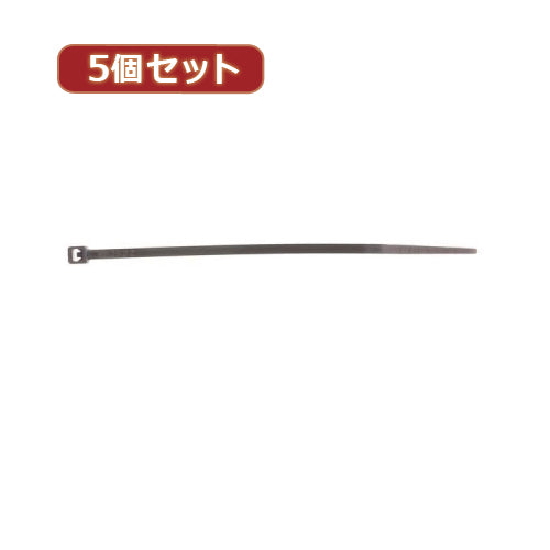 YAZAWA 5個セット束ねるバンド 100mm 黒 30本入  FTC100K30X5