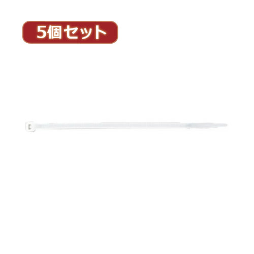 YAZAWA 5個セット束ねるバンド 75mm 白 30本入  FTC75W30X5