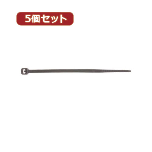 YAZAWA 5個セット束ねるバンド 75mm 黒 30本入  FTC75K30X5