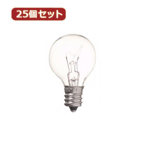 YAZAWA 25個セット ベビーボール球15WクリアE12 G301215CX25
