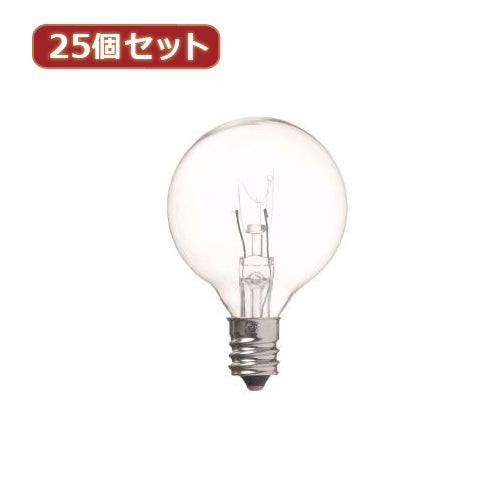YAZAWA 25個セット ベビーボール球5WクリアE12 G401205CX25