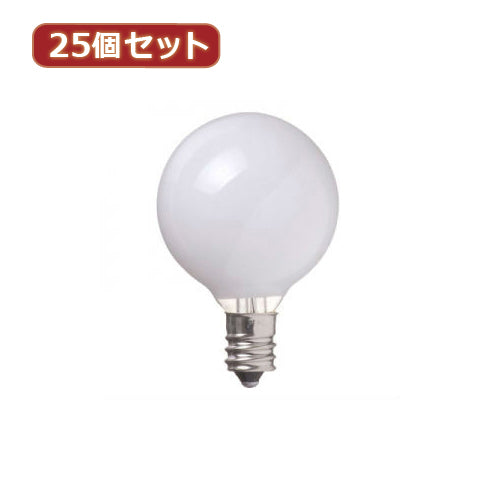 YAZAWA 25個セット ベビーボール球10WホワイトE12 G401210WX25
