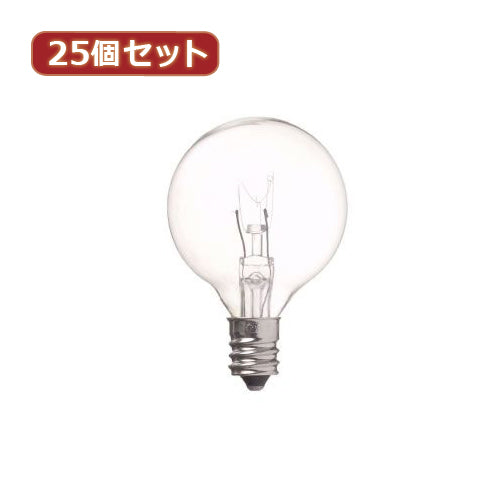 YAZAWA 25個セット ベビーボール球25WクリアE12 G401225CX25