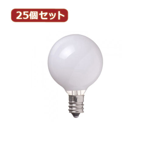 YAZAWA 25個セット ベビーボール球25WホワイトE12 G401225WX25