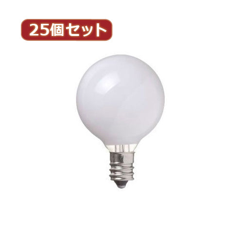 YAZAWA 25個セット ベビーボール球40WホワイトE12 G401240WX25