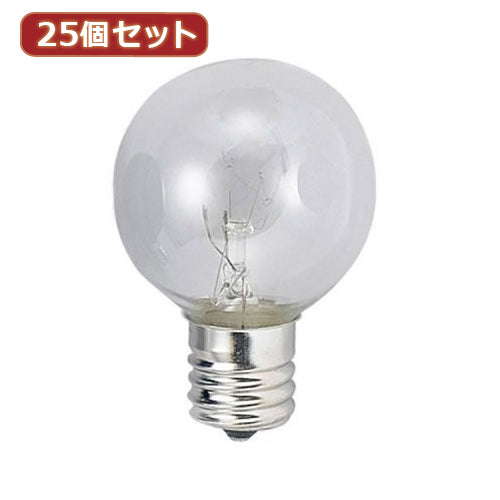 YAZAWA 25個セット ベビーボール球25WクリアE17 G401725CX25
