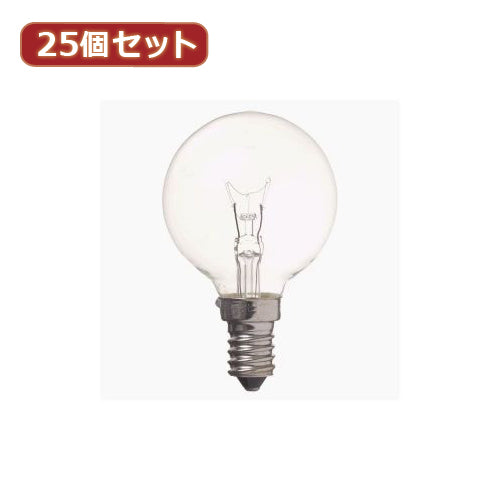 YAZAWA 25個セット ベビーボール球25WクリアE12 G501225CX25