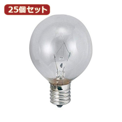YAZAWA 25個セット ベビーボール球40WクリアE12 G501240CX25
