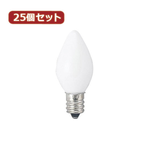 YAZAWA 25個セット ローソク球10Wホワイト C261210WX25