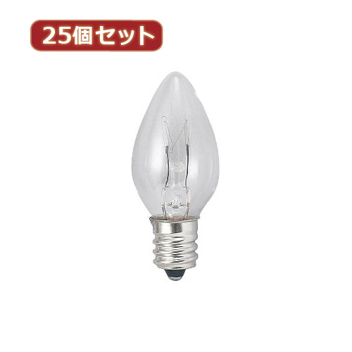 YAZAWA 25個セット ローソク球10Wクリア C301210CX25