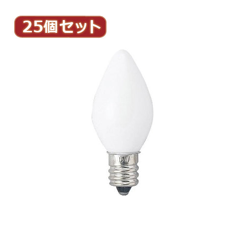 YAZAWA 25個セット ローソク球10Wホワイト C301210WX25