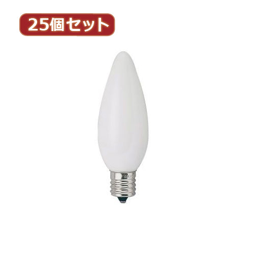 YAZAWA 25個セット シャンデリア球10Wホワイト口金E12 C321210WX25
