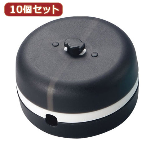 YAZAWA 10個セット連結可能くるくるコード巻き大 クリアブラック  KCM6CKX10