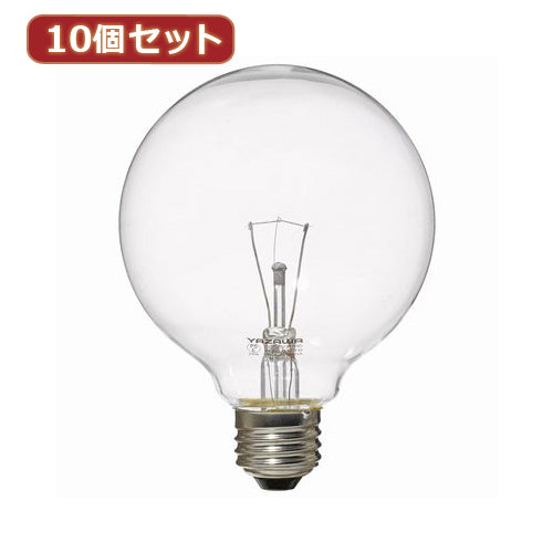 YAZAWA 10個セット ボール電球100W形クリア　GC100V90W95X10
