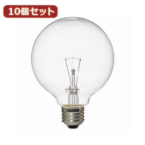 YAZAWA 10個セット ボール電球40W形クリア　GC100V38W95X10