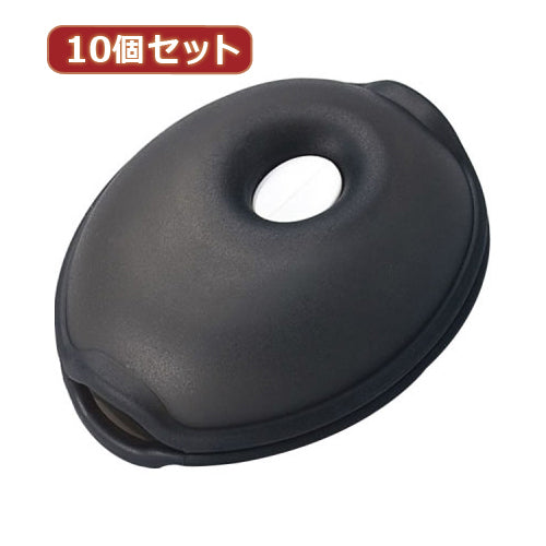 YAZAWA 10個セットくるくるコード巻き クリアブラック  KCM4CKX10