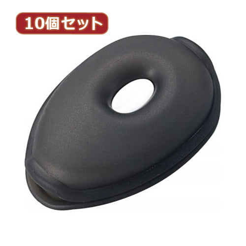 YAZAWA 10個セットくるくるコード巻きミニ クリアブラック  KCM5CKX10
