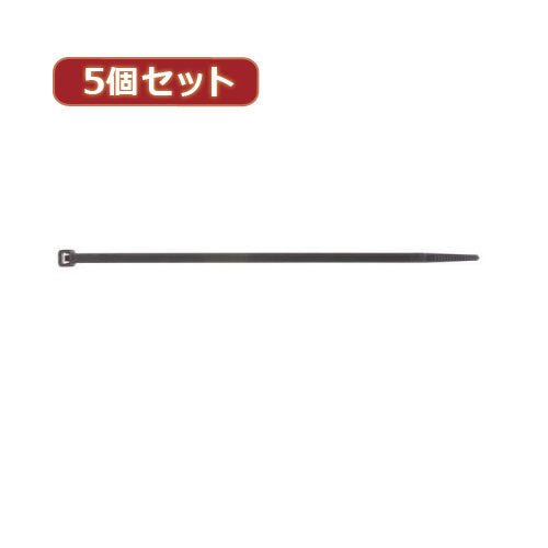 YAZAWA 5個セット束ねるバンド 200mm 黒 50本入  FTC200K50X5