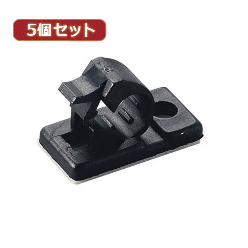YAZAWA 5個セットケーブルクリップ 内径:6mm 黒 10個入  FKN6X5