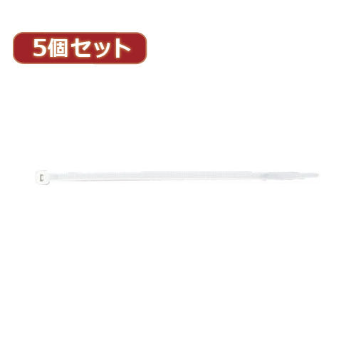 YAZAWA 5個セット束ねるバンド 100mm 白 110本入  FTC100W110X5