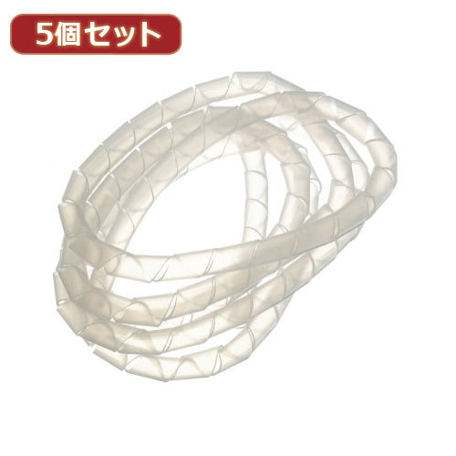 YAZAWA 5個セットまとめるチューブ 内径:15mm 白 1m  FCT15WX5